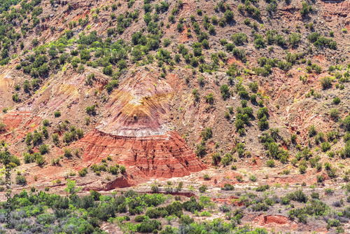 Details of the red rocks of Palo Duro Canyon in the Panhandle of Texas