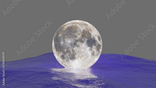 full moon over water