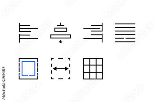 Fotografie Layout and alignment icons