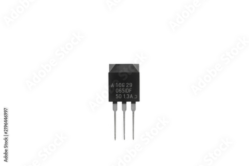 Obraz na płótnie Three Pin Electronic Transistor Component Isolated on Transparent Background