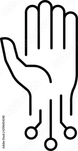 Digital hand icon with circuitry lines for technology and innovation concept technology innovation biometric