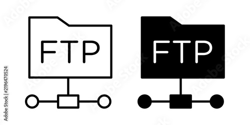 Obraz na płótnie FTP icon flat outline in black