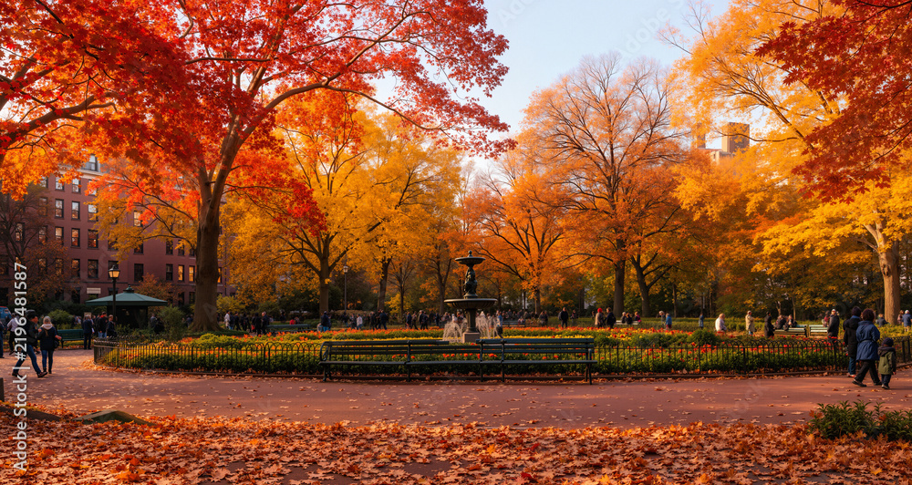 Obraz premium autumn in boston public garden 