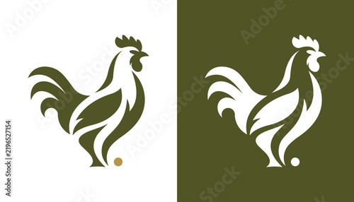 halloweenMinimalist Rooster Silhouette Logo Design for Farm Branding