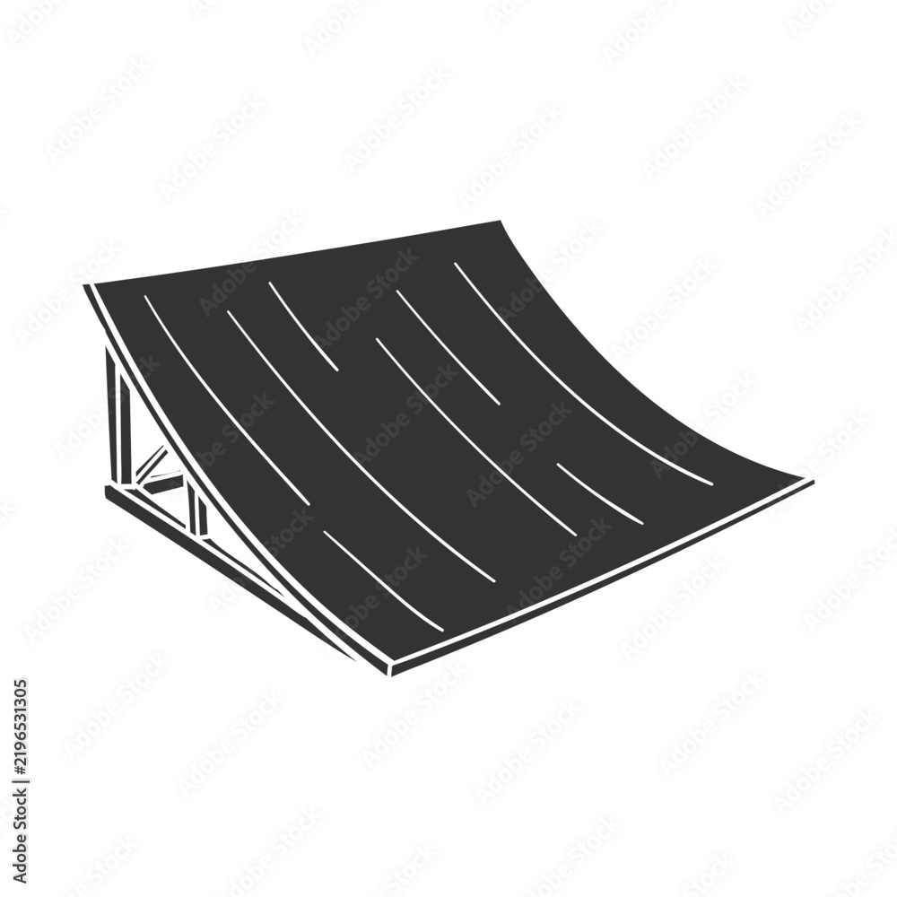 Fototapeta premium Skatepark Quarter Pipe Ramp Vector Icon for Extreme Sports and Skateboard