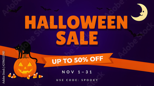 halloween sale banner layout design. vector illustration, Halloween Promotion sale banner design, created with generative ai