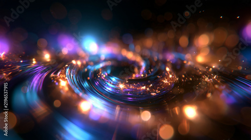 Abstract Swirling Vortex of Glowing Energy and Particles