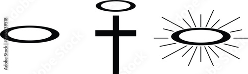 Set of Halo Rings Vector Design Collection