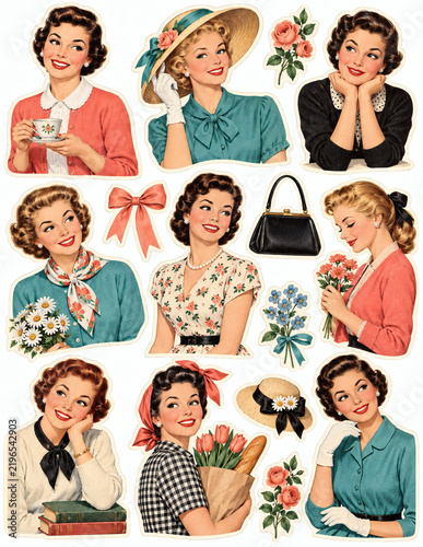 Vintage label stickers with botanical borders and rustic typography