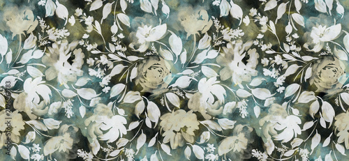 Watercolor flowers pattern. Seamless hand draw floral pattern.