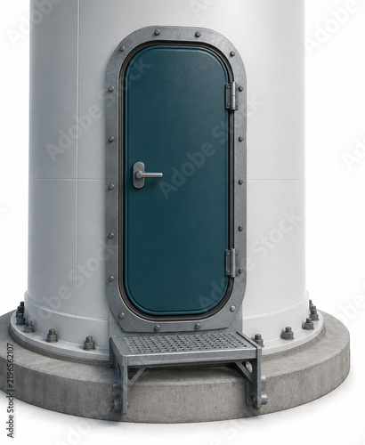 Wind turbine tower door weather gasket illustration