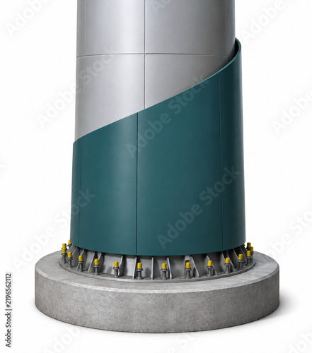 Wind turbine tower corrosion protection wrap illustration