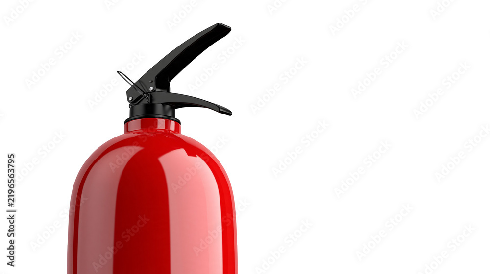 Obraz premium Isolated red fire extinguisher close-up for emergency safety and fire protection equipment