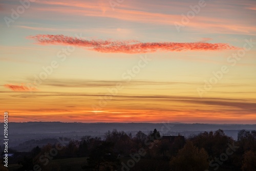 Obraz na płótnie sunset evening sky cloud clouds landscape sunshine