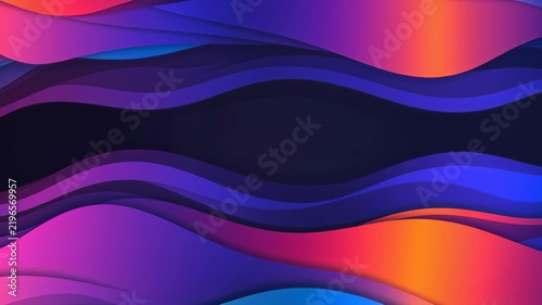 Vibrant Waves of Color: Abstract swirling waves of vibrant purple, blue, and orange hues create a dynamic and modern background.