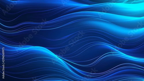 Oceanic Waves of Light: Abstract flowing waves of luminous blue and teal, creating a mesmerizing visual of dynamic movement and depth.