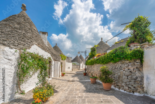 Alberobello Trulli Street View, Puglia, Italy