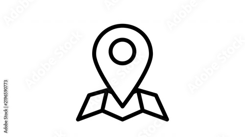 map pointer location pin navigation animation loop motion graphic GPS travel direction
