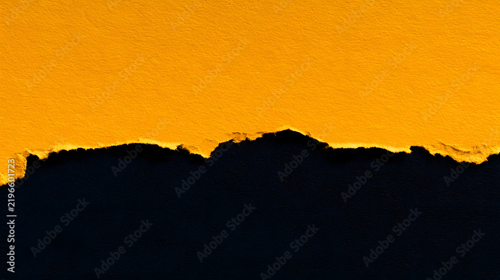 Obraz premium Yellow frayed paper in a top view, Black Friday theme, Black Friday composition, discount banner, Generative AI concept