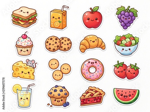 Bakery and Breakfast Sticker Set Cute Icons