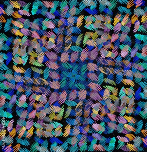 Abstract Background With Colorful Diagonal Scribble Strokes In A Dynamic Chaotic Pattern Design