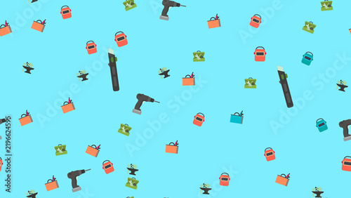 Bild auf Leinwand Tools and Safety Equipment Pattern
