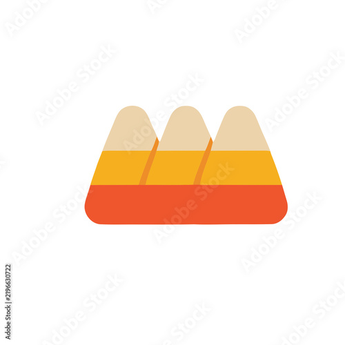 Three candy corn shapes isolated on transparent background