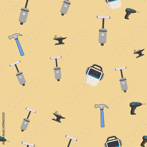 Bild auf Leinwand Seamless pattern of various tools
