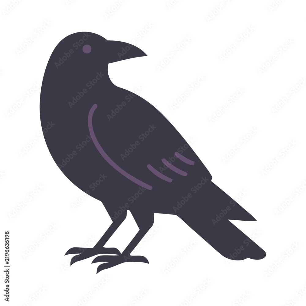 Fototapeta premium Halloween raven silhouette icon
