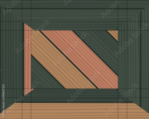 Geometric wood paneling pattern with diagonal stripes