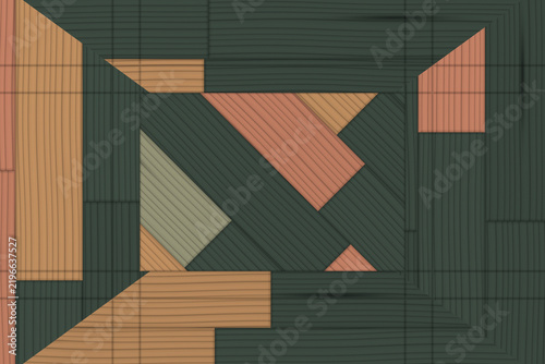 Geometric wood plank pattern