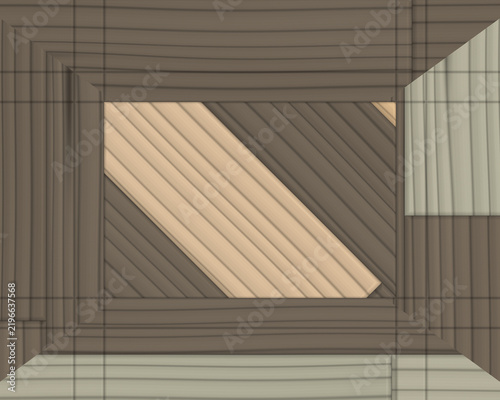 Geometric wooden plank pattern