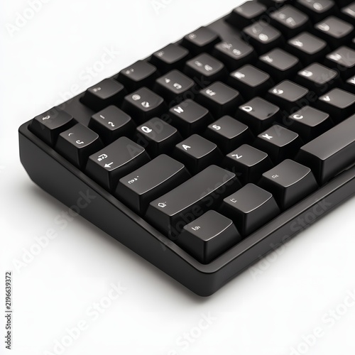 Modern Black Keyboard on White Background for Tech Purposes