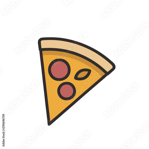 Slice of pizza with pepperoni and basil