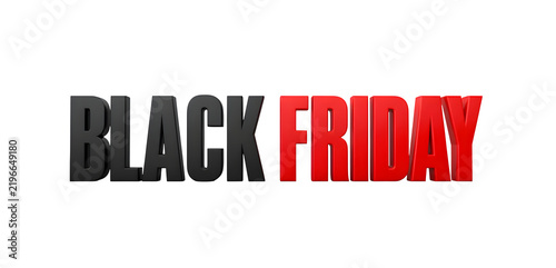 Bold black and red text spelling out Black Friday sits on a clean white backdrop.
