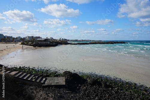 fine winter sea with shoaling beach