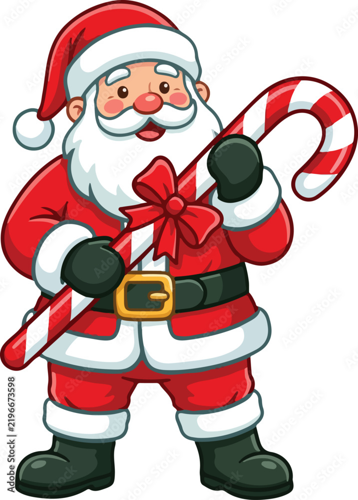 Fototapeta premium Festive Santa Claus Cartoon Illustration