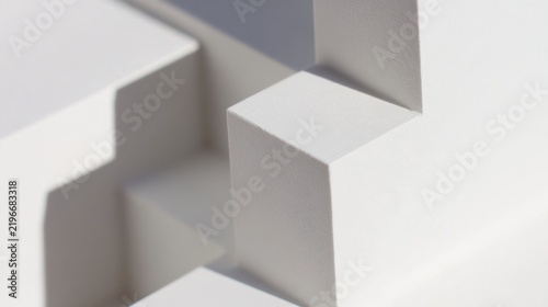 metaphor. Abstract white space with soft shadows, representing a minimalist concept of business exchange. pitch deck slides.