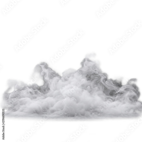 dense, white cloud of smoke or steam billowing and swirling with dynamic, flowing patterns.
