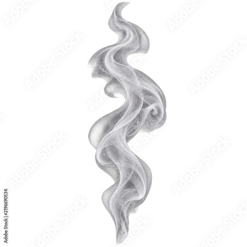  swirling plume of white smoke twists and curls upward, creating elegant, flowing shapes.