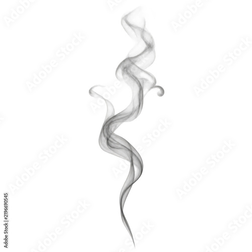  delicate, spiraling trail of white smoke twists upward in smooth, graceful curves against a dark backdrop.