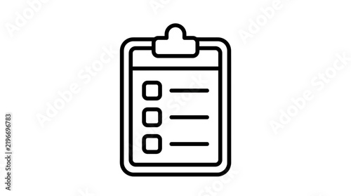 Clipboard with checklist, isolated on transparent background