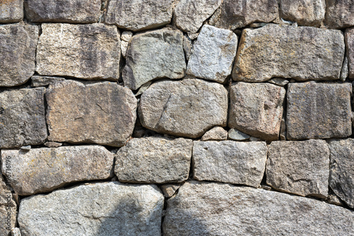 фотографія Traditional sturdy granite stone retaining wall is built at a historic buddhist temple in South Korea as architectural masonry structure