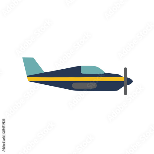 Small airplane with propeller, isolated on transparent background