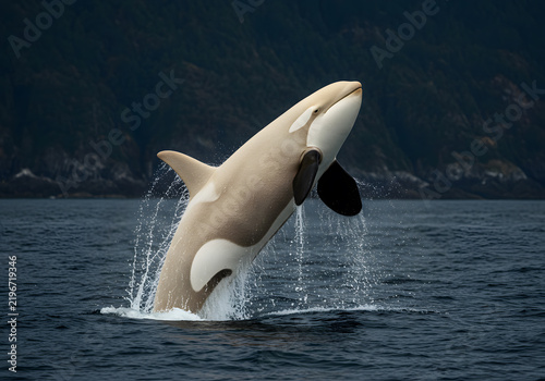 Orca leaping water wildlife photography
