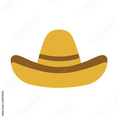 Yellow sombrero with brown stripes