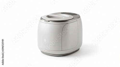 Modern automatic self-cleaning cat litter box, sleek white smart pet toilet with enclosed design, high-tech odor control feline waste management system