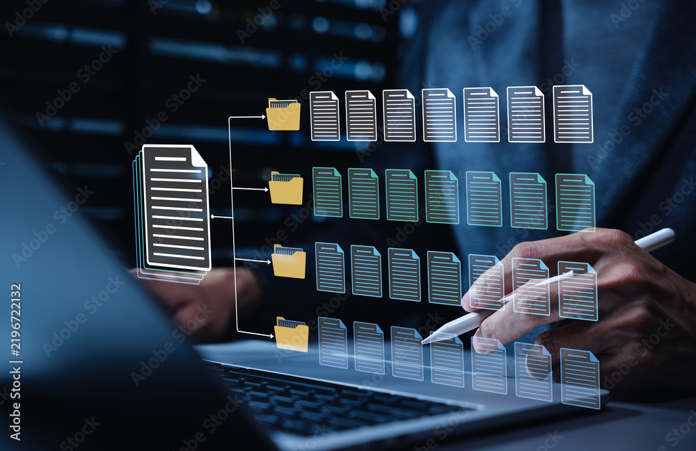 Foto Digital document classification and records management concept