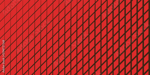 Red Abstract Geometric Background with Diagonal Black Lines
