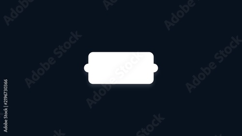 Minimalist White Rectangular Tab Icon Featuring Rounded Sides for Digital Interface Navigation and User Experience Design Elements